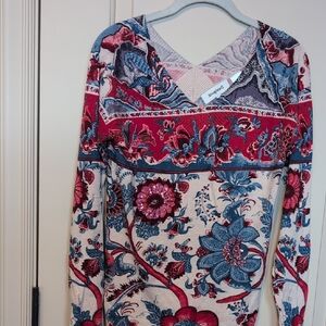Desigual Sweater in Red and Blue, Size L